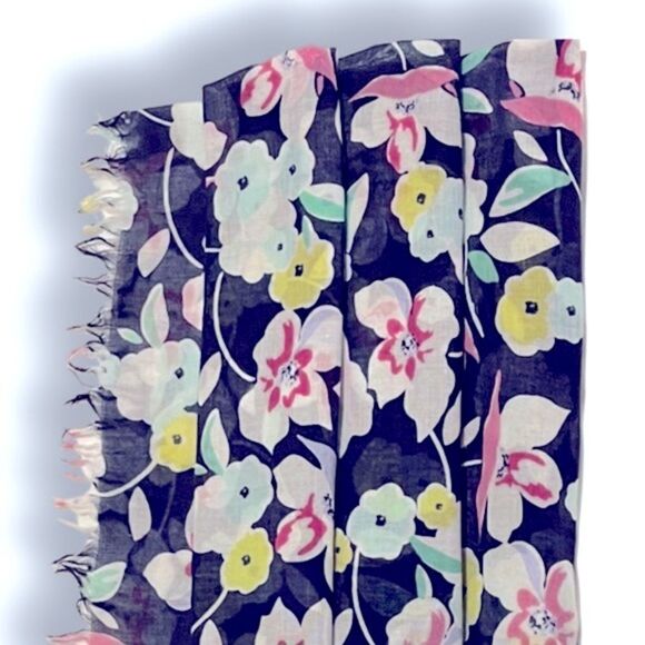 Women's “Happiness in Floral” Soft Fringe Scarf - Picture 2 of 6